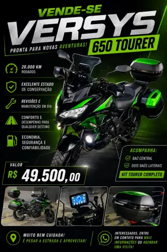 VERSYS 650 TOURER 2024 -PRONTA PRA VIAJAR