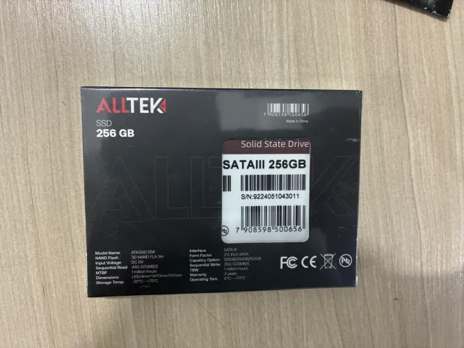 SSD Alltek 256GB SATA III Novo Lacrado