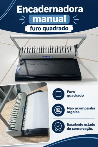 Encadernadora manual - Furo quadrado