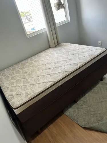 Cama Box Casal + Base | Molas Ensacadas | Seminova | Cristal Flex | Cama de Casal