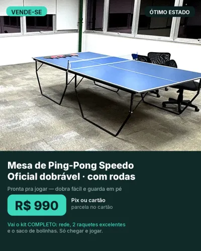 Mesa de Ping-Pong Tênis de Mesa Speedo Oficial Dobrável