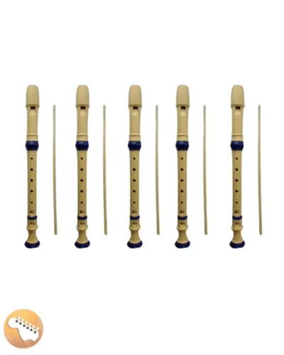 Kit C/ 05 Unidades Flauta Doce Germânica Sh1503 Csr - Escolas, Orquestra
