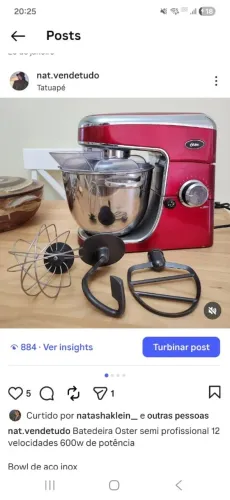 Batedeira planetária Oster Semi Profissional 220V - Com 12 velocidades 600W