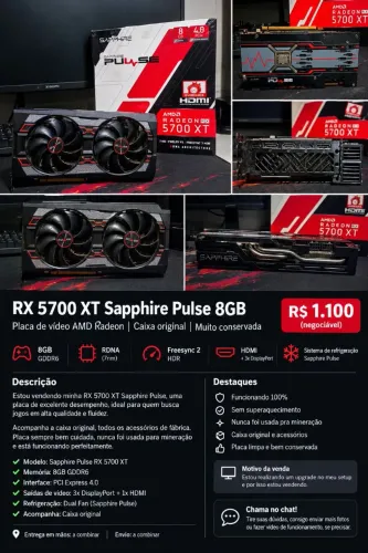 Placa de vídeo - RX 5700XT