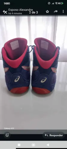 Asics antigo couro e camurça. N. 40.