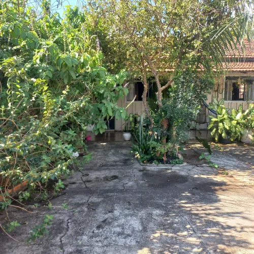 Vendo meio terreno com casa de madeira