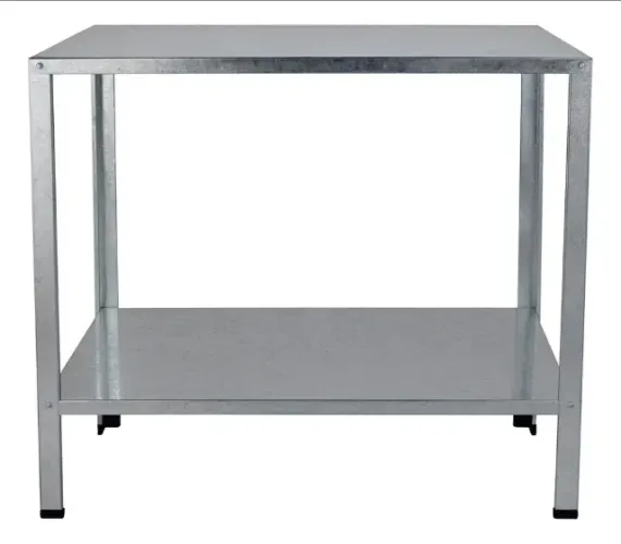 Mesa Industrial Em Aço Galvanizado De 2 Prateleiras