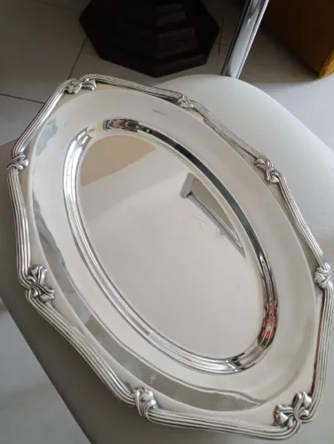 Bandeja/Travessa Oval Fracalanza 38 cm - Antiga - Decorada