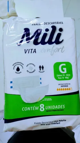 Fralda geriátrica Mili G adulto tenho 14 pacotes a r$ 15 cada