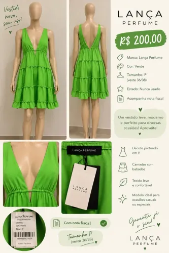 VESTIDO NOVO LANÇA PERFUME(NUNCA USADO)