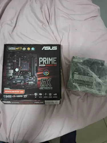 Vende-seKit,placa mãe: B450M,  processador :Ryzen 5 4600g, e fonte 500w MSI 