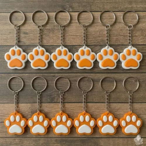 KIT 3/5/10 Chaveiro Patinha Pet 3D - Diversas Cores - Brinde ou Acessório