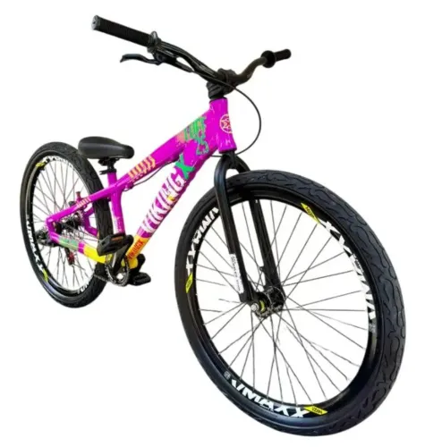 Bicicleta viking tuff 25 roxo/ amarelo para grau 244