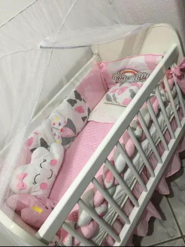 Mini berço completo menina 