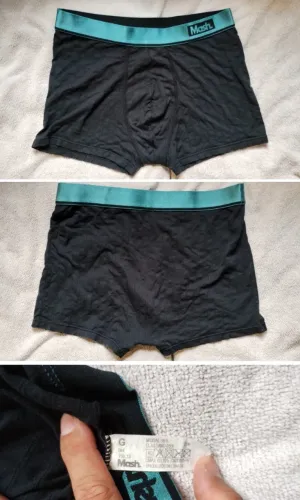 Cueca Boxer Mash e Upman Preto e Azul kit 3pçs