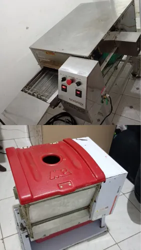 Equipamentos de pizzaria - Forno esteira + Masseira 5kg