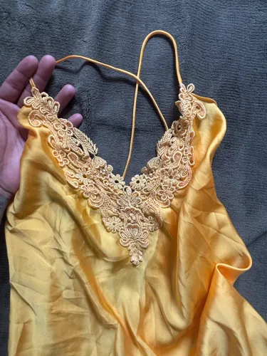 vestido de dormir linea notte m amarelo