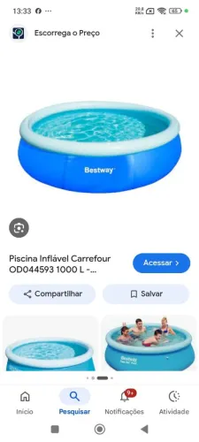 Vende-se piscina de plástico nova 2:300 litros