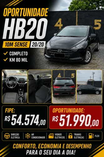 Hyundai HB20 Sense 1.0 Flex 12V MEC 2020