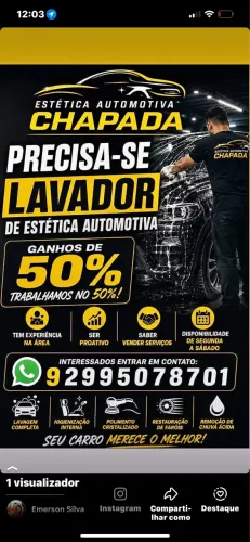Lavador de estética automotiva