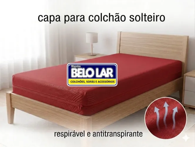 Capa para Colchão Titânio Solteiro cor Vermelho