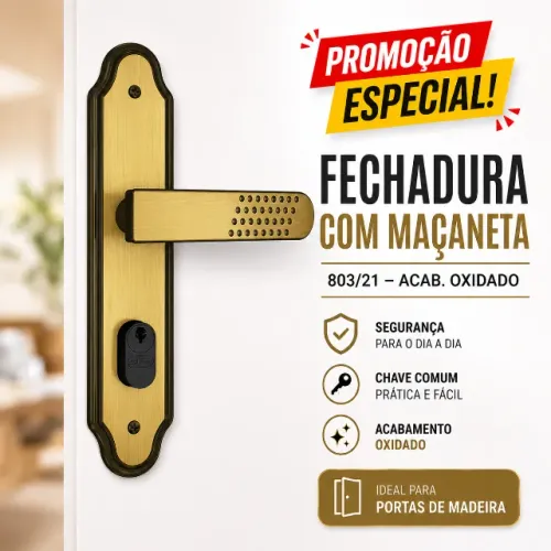 Promoção - Fechadura Stam com Maçaneta 803/21 Acab. Oxidado Chave Comum
