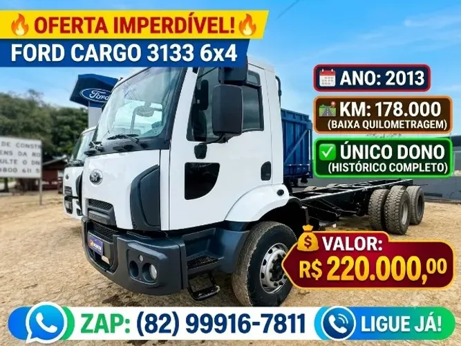 Ford Cargo 3133 Traçado 6x4 2013 - Único Dono (Apenas 178 mil km!)