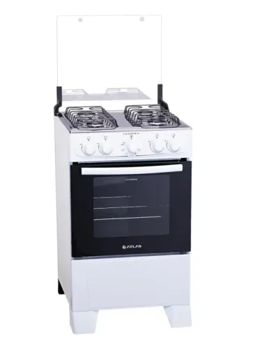 Fogão Atlas 4 Bocas Mesa de Inox Coliseum Plus Branco