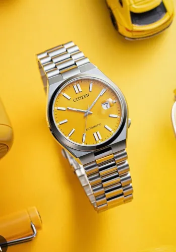 Relógio Citizen Tsuyosa Amarelo Novo
