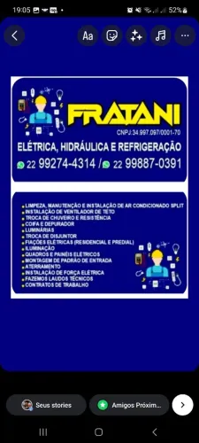 Serviços de elétrica/ hidráulica e refrigeração 