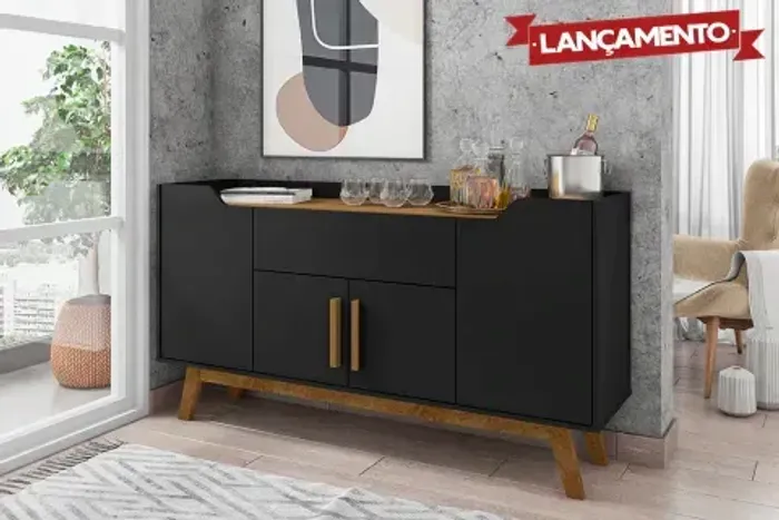 APARADOR BUFFET FUTURE BECHARA PRETO FOSCO / CINAMOMO - APROVEITE JÁ A OFERTA