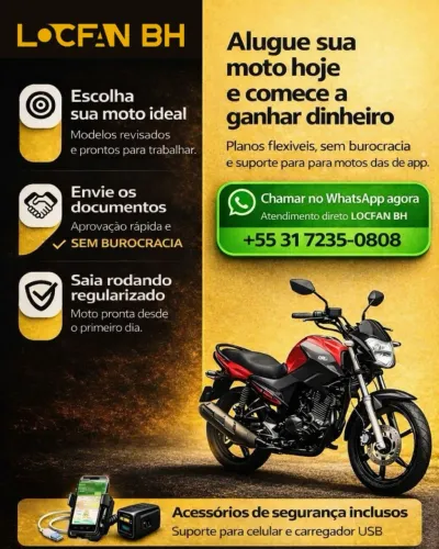 Aluguel locação de moto 