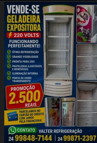 Vendo geladeira expositora funcionando perfeitamente 2.500 reais