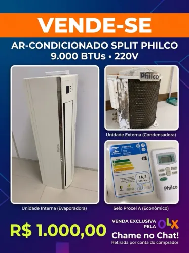 Ar condicionado 9.000btus Philco