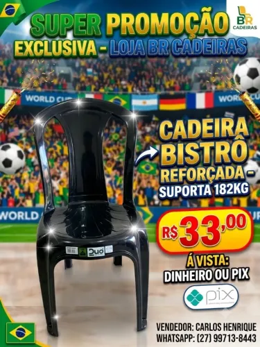 Cadeira Plástico Bistrô Duo 182kg 