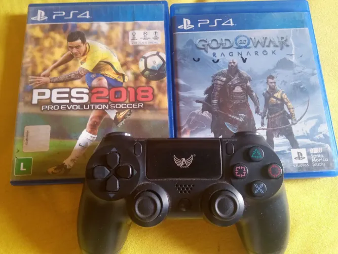 Pés 2018 ps4, e deus da guerra ps4/5 e mais um controle para PC
