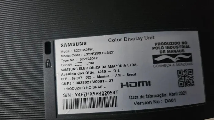 Monitor PC com danos avarias