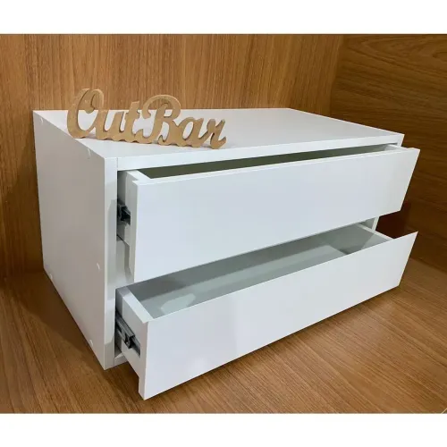 Mesa de Cabeceira Suspensa Com 2 Gavetas 60x30x30 Branco TX 2 unid.