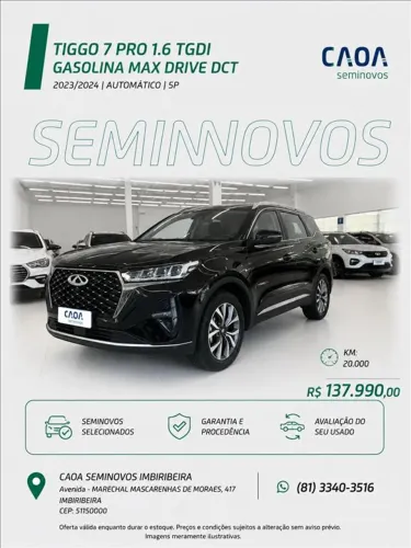 Chery Tiggo 7 Pro MAX Drive 1.6 Turbo 16V Aut. 2024