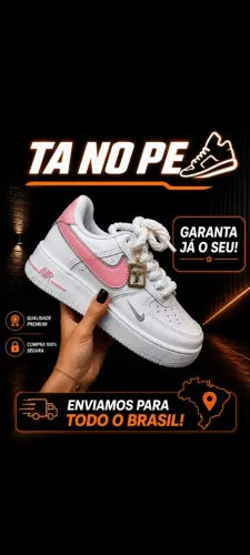 Tenes airforce femenino branco e rosa