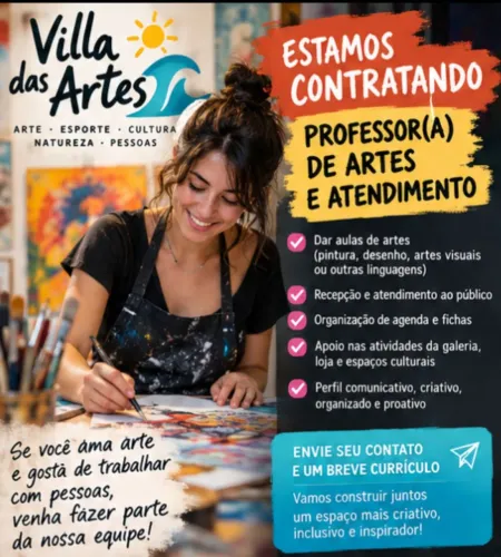 Atendente para escola de arte e esportes