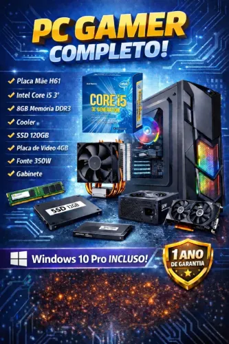 PC COMPLETO I5/8GB/SSD 120GB/PLACA DE VÍDEO 4GB