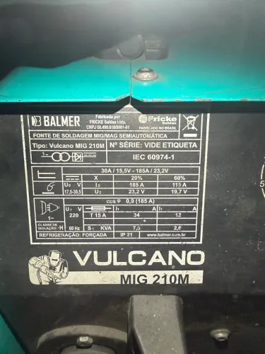 MÁQUINA DE SOLDA MIG MAG BALMER MONOFÁSICA