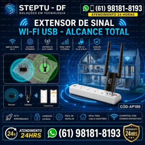 Repetidor sem fio Usb Wifi extensor amplificador de sinal longo alcance COD-AP186