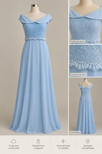 vestido de casamento/baile, na cor azul cinderela, tamanho M
