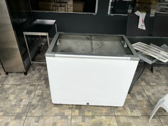Freezer tampa de vidro