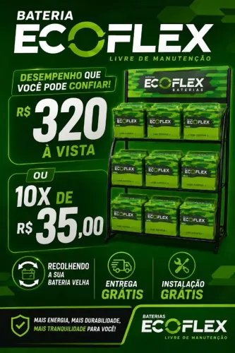 Bateria Ecoflex 60 amperes - 1 ano de garantia