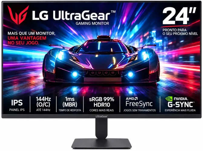 Monitor Gamer LG UltraGear 24Pol 144Hz 1Ms FULLHD (CAIXA LACRADA)