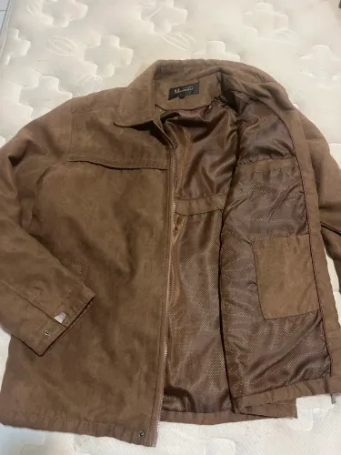 Jaqueta masculina marrom de couro camurça - tamanho XL