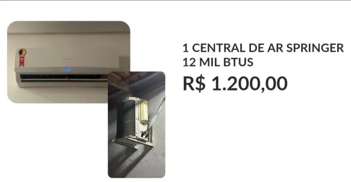 Central de Ar Springer 12 mil Btus